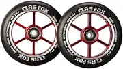 CLAS FOX 110mm One Pair Pro Stunt Scooter Wheels with ABEC-9 Bearings CNC Metal Core (2pcs) (Red)