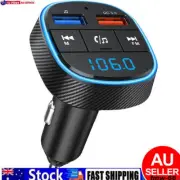 Qc3.0 Fast Charging Car Bluetooth Mp3 Player Car Fm Transmitter Blue Ambient⊙Lig