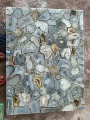 Wild Agate Stone Dining Table, Kitchen Slab Table, Agate Console Bar Table Decor