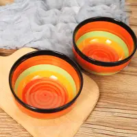 在飛比找樂天市場購物網優惠-韓式創意家用陶瓷碗彩虹碗米飯碗日式面碗泡面碗湯碗加厚防燙餐具