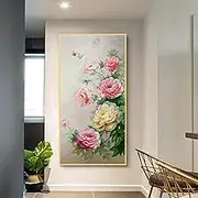 Modern 100% Hand Painted Big Size Artwork - Colorful Plants and Flowers Texture On Canvas Home Oil Painting,Artwork Picture Decoration for Office Living Room Bedroom Stairway Decoration,As Shown,10