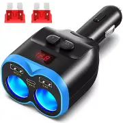 Car USB Cigarette Lighter Socket Splitter Power Adapter Dual USB Car Charger