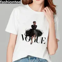 在飛比找蝦皮購物優惠-Vogue Women T shirt 時尚夏季字母印花短袖