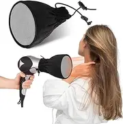 Hair Dryer Diffuser Sock, Foldable Travel Hair Dryer Sock Cover for Curly & Wavy Hair, Fits Most Standard Size Blow Dryers(COLOR:Silver)