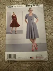 SIMPLICITY 8259 MISSES DRESS PATTERN - SIZES 8-10-12-14-16 UNCUT FF