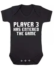 Reality Glitch Player 3 Has Entered The Game Short Sleeve Babygrow Black 12-18 months