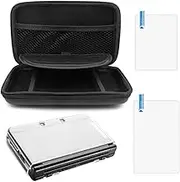 Protective Carrying Case Compatible Nintendo NEW 3DS XL, with Hard Cover and 2 pcs Screen Protectors, AFUNTA Hard Shell Travel Bag, Protective Films for Top and Bottom Screen