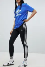 adidas Originals adicolor Women Three Stripe Leggings Black High Rise Athletic 8