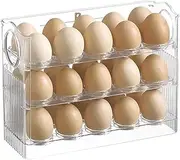 Egg Holder For Fridge, Automatic Egg Storage Box, Refrigerator Side Door Storage Rack, Refrigerator Egg Storage Rack With 3 Layer For Countertop Kitchen
