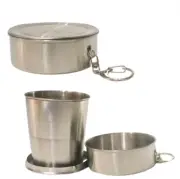Portable Travel Cup Stainless Steel Folding Collapsible Drinking Mug 250ml