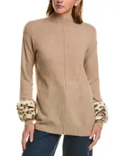 MEIR Turtleneck Wool & Cashmere-Blend Tunic Sweater