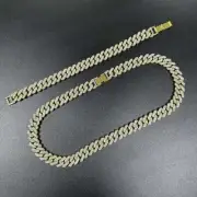 Corrente Cubana 12MM Cuban Link Chain Men And Women Hip Hop Miami Necklace Rappe