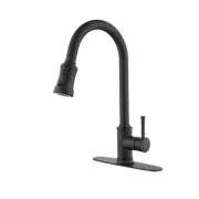 Stainless Steel Single Handle High Arc Kitchen Faucet with Pull Down Sprayer