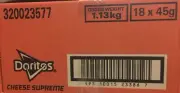 BULK BOX DORITOS CHEESE SUPREME CORN CHIPS CRISPS 18x 45g BAGS BRAND NEW AUS