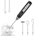 Milk Frother Handheld Electric Rechargeable Replacement 3 Whisk Mixer Foam Maker