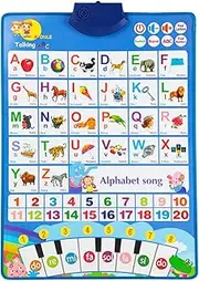 Daseeme Interactive Alphabet Wall Chart Talking ABC & 123 & Music Poster Early Education for Boys & Gls Age 3+