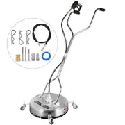 Pressure Washer Surface Cleaner, 21'', Max. 4000 PSI Pressure by 3 Nozzles for Cleaning Driveways, Sidewalks, Stainless Steel Frame w/Rotating Dual Handle, Wheels, Fit for 3/8'' Quick