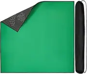 35 x 35 Inch Mahjong Mat Anti Slip and Noise Reduction Poker Mat Card Table Cover Fabric Board Game Table Mat Square Playmat with 7 x 35 Inch Black Carrying Bag for Playing Mahjong Poker Card (Green)