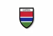 PATCH PATCHES EMBLEM IRON ON GLUE PRINT FLAG world crest gambia
