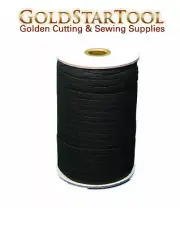 BLACK Braided Elastic 3/8" Roll 100 Yards for sewing, Washable and dry cleanable