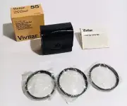 Rare Vivitar 55mm Close-Up Macro Lens Filter Set +1 +2 +4 W/ Case Original Box