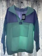 NWT! Quiksilver Stranger Things Lenora Teal/Purple Windbreaker Large