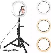 Rovtop 10'' Ring Fill Light for Live Streaming Tripod with Stand