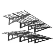 FLEXIMOUNTS Garage Wall Shelf 36" W x 24" D Steel Black (4-Pack)