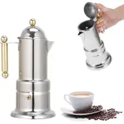 Safety Valve Stainless Steel Moka Pot 4 Cups Coffee Brewing Tool Office