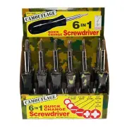 Bestway Tools 6 in 1 Screwdriver Camouflage 12PK Display - New Old Stock