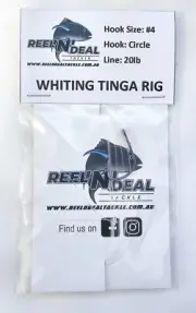 Whiting Tinga Rig Circle Hook 20 lb Leader- Saltwater Fishing Rigs Whiting Rigs
