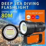 50000LM White Red Blue Photography Diving LED Flashlight Underwater Video Light