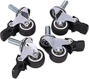 4Pcs Mini Small Casters 1 Inch M8X15Mm TPE Silent Wheels with Brake Universal Casters Wheel for Furniture Bookcase Drawer casters