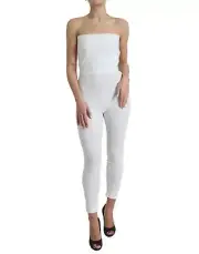 Dolce&Gabbana Women White Jumpsuit Nylon Solid Strapless One Piece Bodycon IT 40