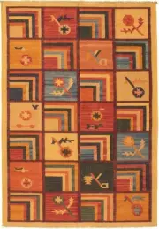 Vintage Hand Woven Kilim Rug 6'0" x 9'0" Traditional Wool Carpet