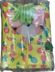 Plush Lock Diary Journal Girls, Yellow, Pineapple Theme, New, Sealed