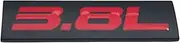 Car Styling 3.8L Logo Emblem Side Sport Turbo Badge Sticker Decal Accessories Car Logo(B with r)