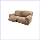 Luxurious Machine Washable Reclining 2 Seater Velvet Sofa Cover - Sand Color