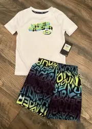NEW NWT Under Armour Rash Guard Swim Shorts UPF 50 Youth Boys Kids 4T