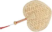 Yardenfun Weaving Handheld Fan Handmade Fan Summer Fans Fans Handheld Hand Woven Decoration Wedding Summer Fans Manual Summer Fan Rustic Hand Fans Beige