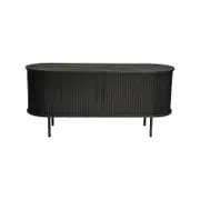 Curved Sideboard Ribbed Buffet Black