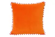 Riva Home Velvet Pompom Cushion Cover (Orange/Fuchsia) (45x45cm)