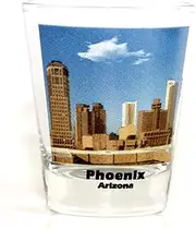 Phoenix Arizona City Skyline Color Photo Shot Glass