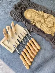 Set 10 Tools for Relief Carving with Burlap Roll-case Exstra Sharp Direct Store
