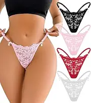 [FULLJOYLOVE] Women's Cheeky Thongs Lace Panties Underwear Large Sizes G-String