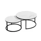 Round Coffee Table Rock Plate Tea Table Modern Home Living Room Furniture Decor