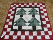 One of a Kind, HAND quilted wall hanging (finished size: 26 1/2" X 26 1/2")