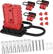 HEALEEP 4pcs Quick Connect Disconnect Plug for Winches Trailer Wire Harness Durable Material with Cover High Conductivity Plated Pins for Quick Motors and Electrical Equipment