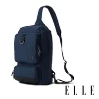 在飛比找momo購物網優惠-【ELLE】都市再生系列-輕量尼龍多隔層單肩包(藍 EL83