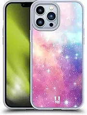 Head Case Designs Magenta and Blue Pastel Galaxy Gel Case [Military Grade Protection] Compatible with Apple iPhone 13 Pro Max